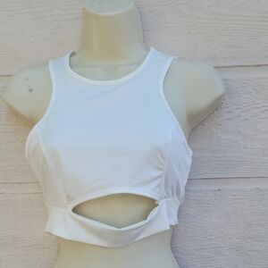 SHEIN White Cut-Out Tank Top
